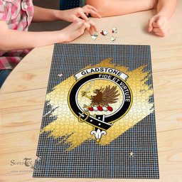 Scottish Gladstone Clan Tartan Puzzle - Gold Style Scottish Plaid Tartan Plaid