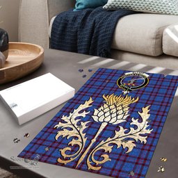 Scottish Elliot Modern Clan Tartan Puzzle - Thistle Gold Style Scottish Plaid Tartan Plaid