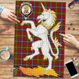 Scottish Forrester Clan Tartan Puzzle - Unicorn Style Scottish Plaid Tartan Plaid