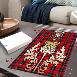 Scottish Ruthven Modern Clan Tartan Puzzle - Thistle Gold Style Scottish Plaid Tartan Plaid