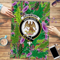 Scottish Drummond of Strathallan Clan Tartan Puzzle - Thistle Pattern Style Scottish Plaid Tartan Plaid