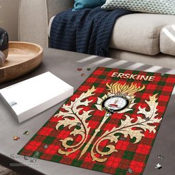 Scottish Erskine Modern Clan Tartan Puzzle - Thistle Scotland Style Scottish Plaid Tartan Plaid