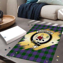 Scottish Elphinstone Clan Tartan Puzzle - Gold Style Scottish Plaid Tartan Plaid