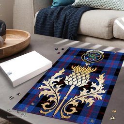 Scottish Maule Clan Tartan Puzzle - Thistle Gold Style Scottish Plaid Tartan Plaid