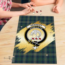 Scottish Kennedy Modern Clan Tartan Puzzle - Gold Style Scottish Plaid Tartan Plaid