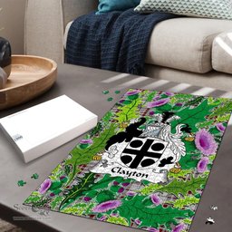 Scottish Clayton Clan Tartan Puzzle - Thistle Pattern Style Scottish Plaid Tartan Plaid