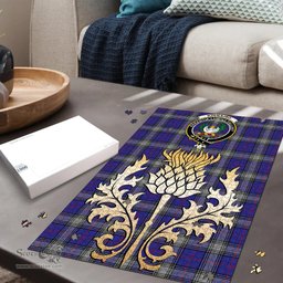 Scottish Kinnaird Clan Tartan Puzzle - Thistle Gold Style Scottish Plaid Tartan Plaid