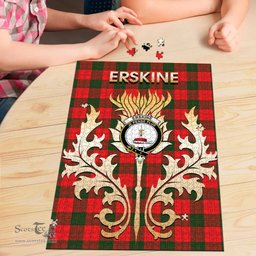 Scottish Erskine Modern Clan Tartan Puzzle - Thistle Scotland Style Scottish Plaid Tartan Plaid
