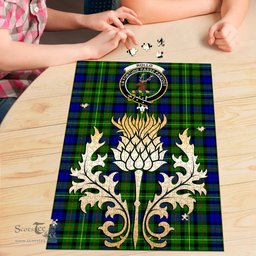 Scottish Rollo Modern Clan Tartan Puzzle - Thistle Gold Style Scottish Plaid Tartan Plaid