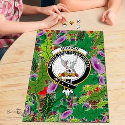 Scottish Gibson Clan Tartan Puzzle - Thistle Pattern Style Scottish Plaid Tartan Plaid