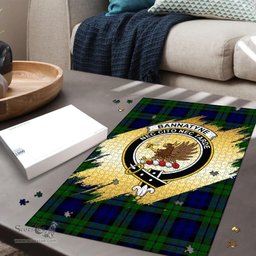 Scottish Bannatyne Clan Tartan Puzzle - Gold Style Scottish Plaid Tartan Plaid