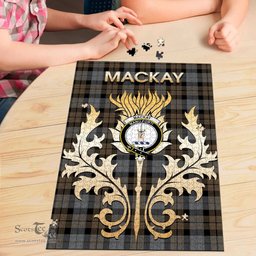Scottish MacKay Weathered Clan Tartan Puzzle - Thistle Scotland Style Scottish Plaid Tartan Plaid