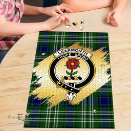 Scottish Learmonth Clan Tartan Puzzle - Gold Style Scottish Plaid Tartan Plaid