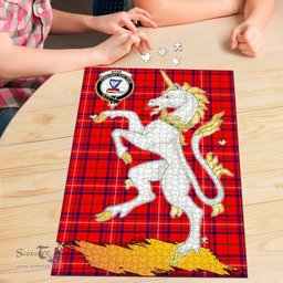 Scottish Rose Modern Clan Tartan Puzzle - Unicorn Style Scottish Plaid Tartan Plaid