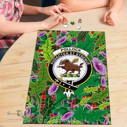 Scottish Pollock Modern Clan Tartan Puzzle - Thistle Pattern Style Scottish Plaid Tartan Plaid