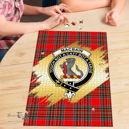Scottish Macbain Clan Tartan Puzzle - Gold Style Scottish Plaid Tartan Plaid