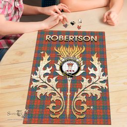 Scottish Robertson Ancient Clan Tartan Puzzle - Thistle Scotland Style Scottish Plaid Tartan Plaid