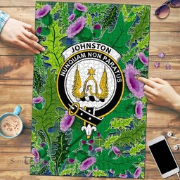 Scottish Johnston Ancient Clan Tartan Puzzle - Thistle Pattern Style Scottish Plaid Tartan Plaid
