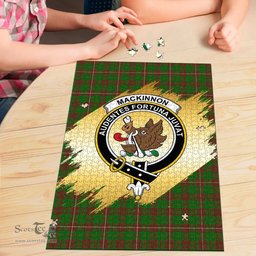 Scottish MacKinnon Hunting Modern Clan Tartan Puzzle - Gold Style Scottish Plaid Tartan Plaid