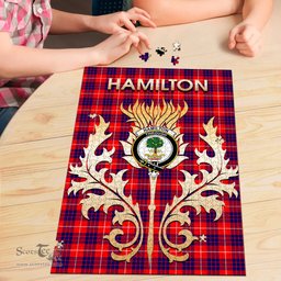 Scottish Hamilton Modern Clan Tartan Puzzle - Thistle Scotland Style Scottish Plaid Tartan Plaid