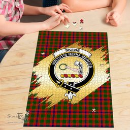 Scottish Skene Modern Clan Tartan Puzzle - Gold Style Scottish Plaid Tartan Plaid