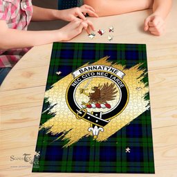 Scottish Bannatyne Clan Tartan Puzzle - Gold Style Scottish Plaid Tartan Plaid