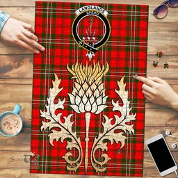 Scottish Langlands Clan Tartan Puzzle - Thistle Gold Style Scottish Plaid Tartan Plaid