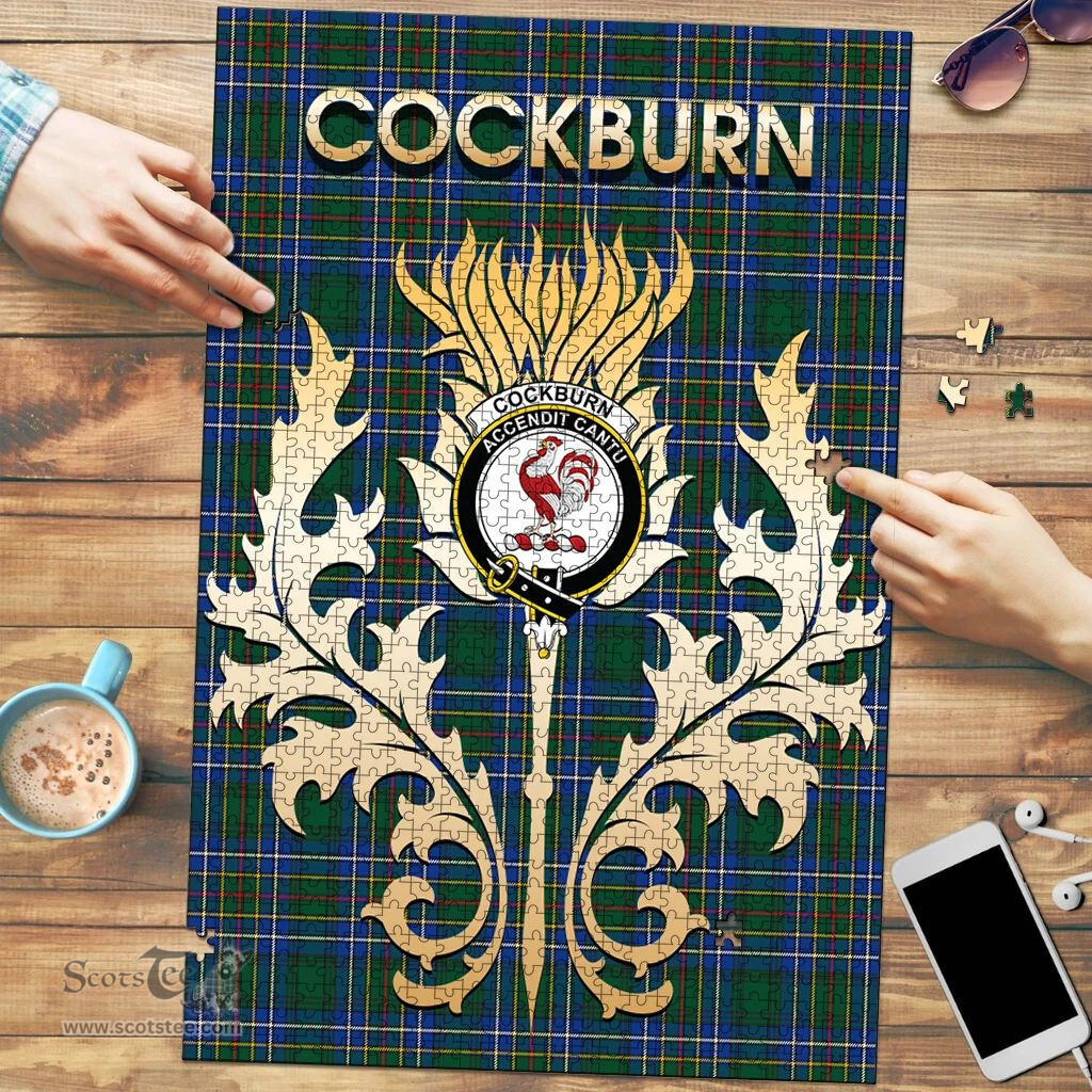 Scottish Cockburn Ancient Clan Tartan Puzzle - Thistle Scotland Style Scottish Plaid Tartan Plaid