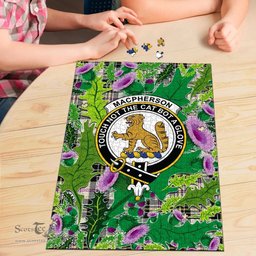 Scottish MacPherson Dress Ancient Clan Tartan Puzzle - Thistle Pattern Style Scottish Plaid Tartan Plaid