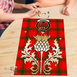 Scottish Darroch Clan Tartan Puzzle - Thistle Gold Style Scottish Plaid Tartan Plaid