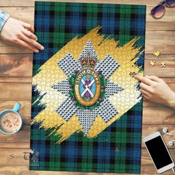 Scottish Blackwatch Ancient Clan Tartan Puzzle - Gold Style Scottish Plaid Tartan Plaid