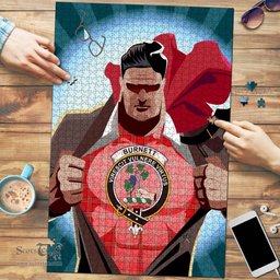 Scottish Burnett Modern Clan Tartan Puzzle - Supper Hero Style Scottish Plaid Tartan Plaid