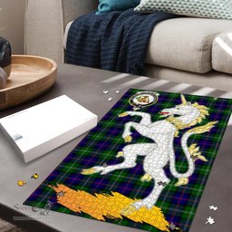 Scottish MacThomas Modern Clan Tartan Puzzle - Unicorn Style Scottish Plaid Tartan Plaid
