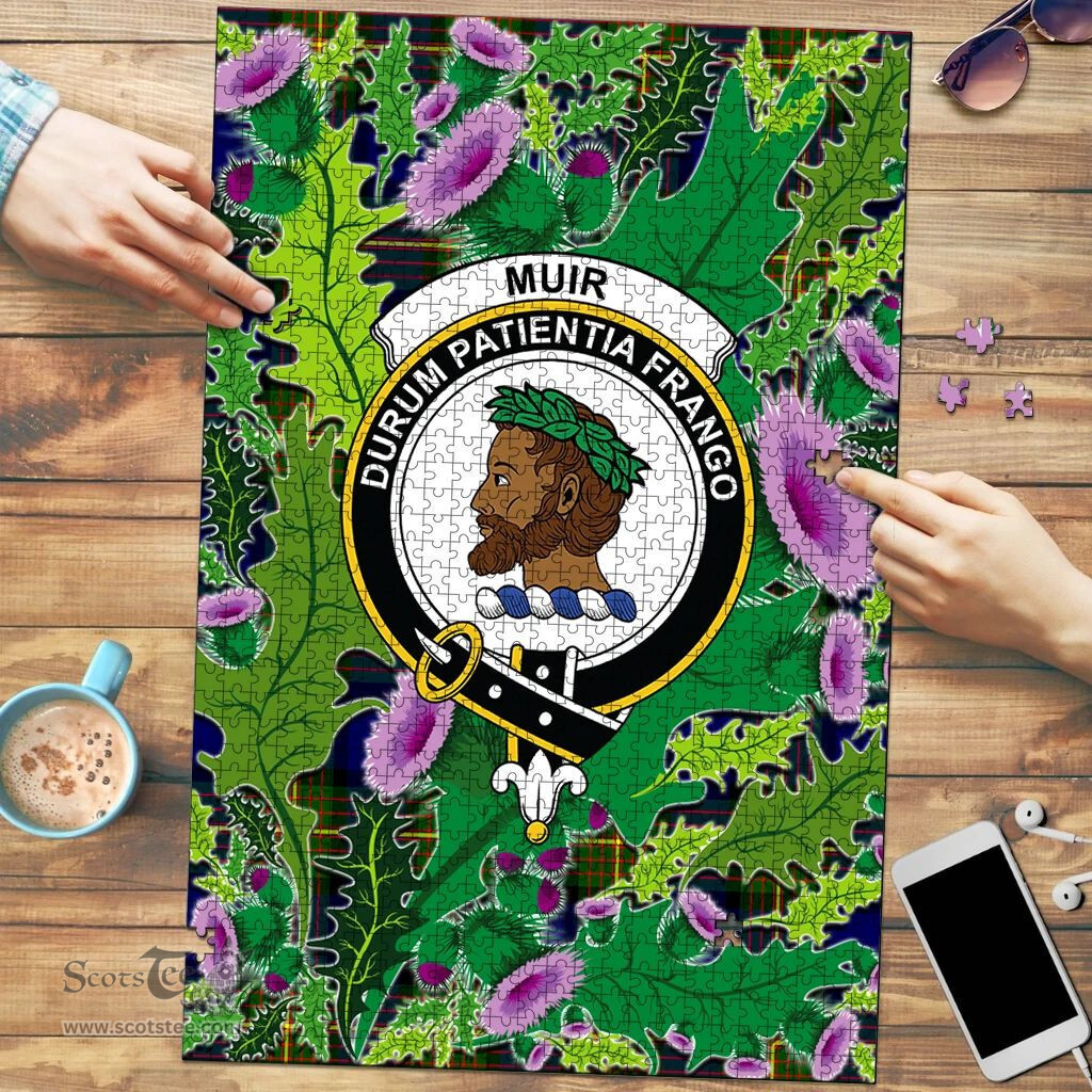 Scottish Muir Clan Tartan Puzzle - Thistle Pattern Style Scottish Plaid Tartan Plaid