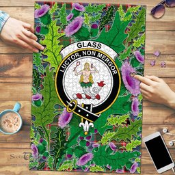 Scottish Glass Clan Tartan Puzzle - Thistle Pattern Style Scottish Plaid Tartan Plaid