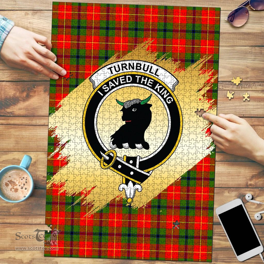 Scottish Turnbull Dress Clan Tartan Puzzle - Gold Style Scottish Plaid Tartan Plaid