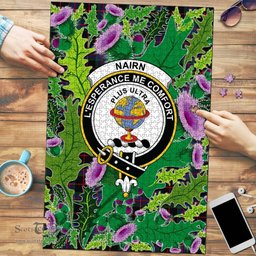 Scottish Nairn Clan Tartan Puzzle - Thistle Pattern Style Scottish Plaid Tartan Plaid