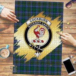 Scottish Cockburn Ancient Clan Tartan Puzzle - Gold Style Scottish Plaid Tartan Plaid
