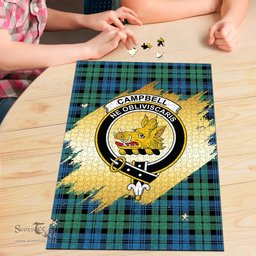 Scottish Campbell Ancient 01 Clan Tartan Puzzle - Gold Style Scottish Plaid Tartan Plaid
