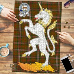 Scottish Scott Brown Modern Clan Tartan Puzzle - Unicorn Style Scottish Plaid Tartan Plaid