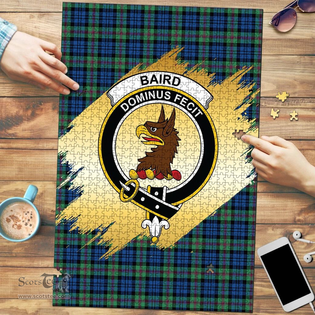 Scottish Baird Ancient Clan Tartan Puzzle - Gold Style Scottish Plaid Tartan Plaid
