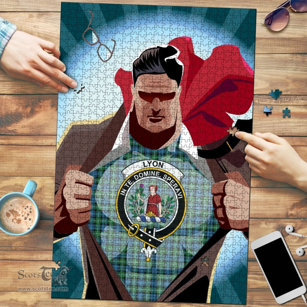 Scottish Lyon Clan Tartan Puzzle - Supper Hero Style Scottish Plaid Tartan Plaid
