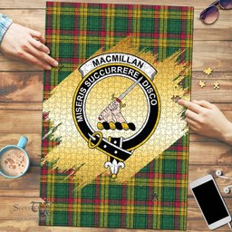 Scottish MacMillan Old Ancient Clan Tartan Puzzle - Gold Style Scottish Plaid Tartan Plaid