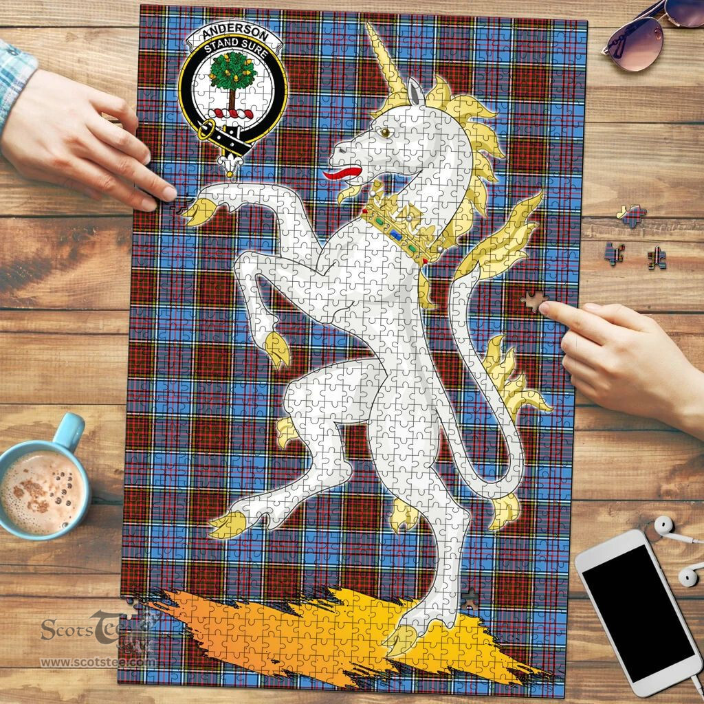 Scottish Anderson Modern Clan Tartan Puzzle - Unicorn Style Scottish Plaid Tartan Plaid