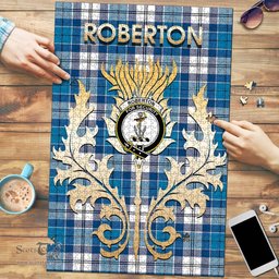 Scottish Roberton Clan Tartan Puzzle - Thistle Scotland Style Scottish Plaid Tartan Plaid