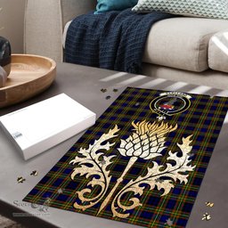 Scottish Clelland Modern Clan Tartan Puzzle - Thistle Gold Style Scottish Plaid Tartan Plaid