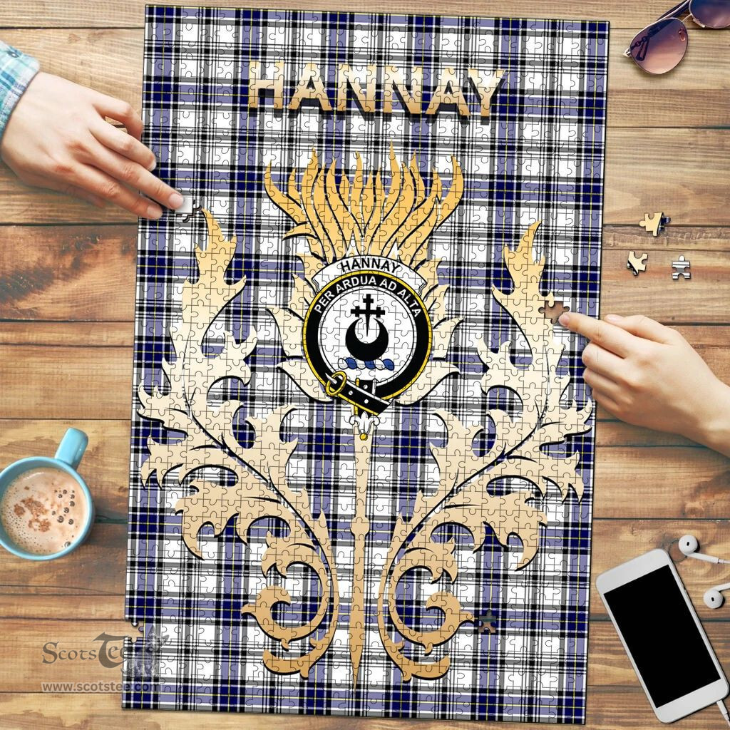 Scottish Hannay Modern Clan Tartan Puzzle - Thistle Scotland Style Scottish Plaid Tartan Plaid