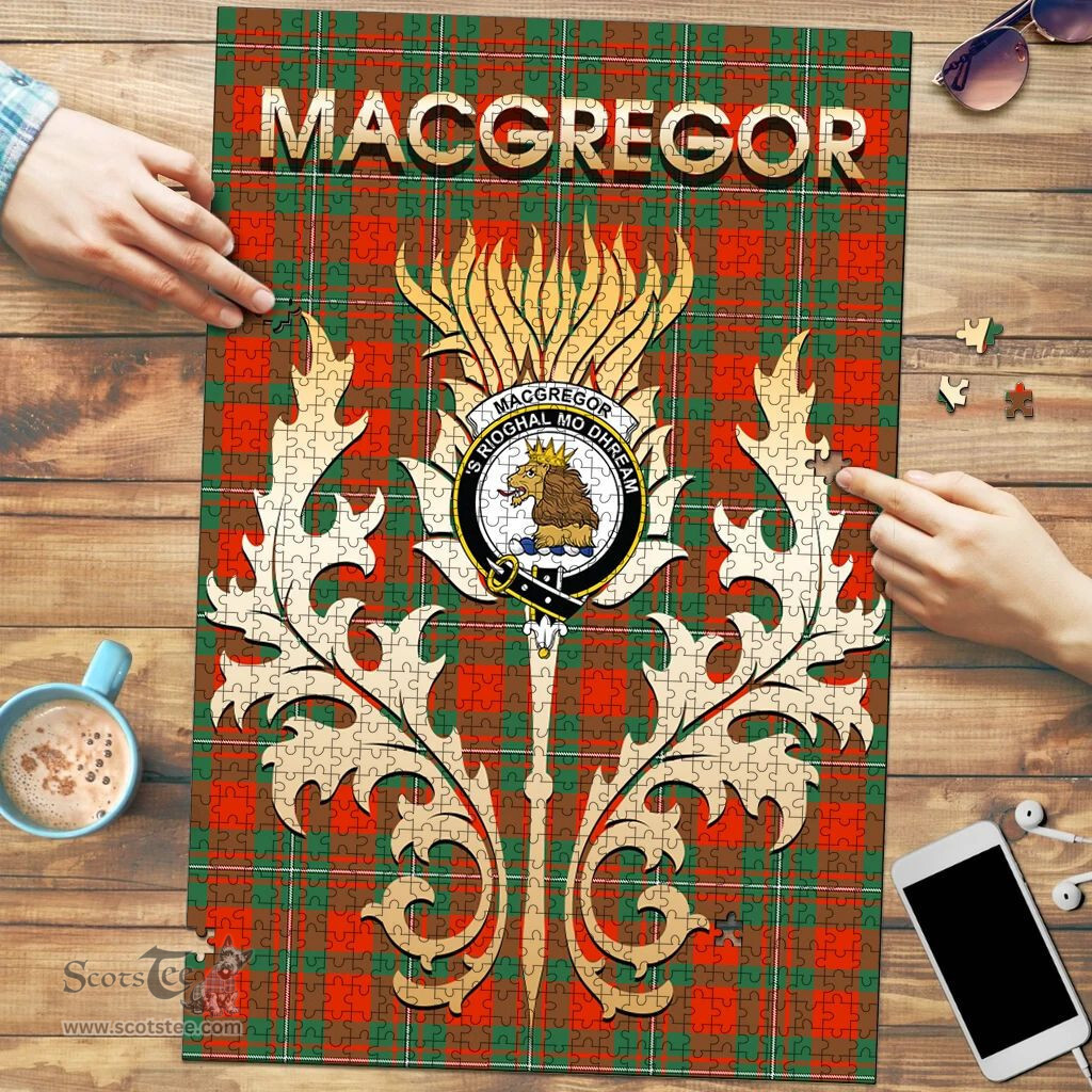 Scottish MacGregor Ancient Clan Tartan Puzzle - Thistle Scotland Style Scottish Plaid Tartan Plaid