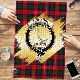Scottish Hopkirk Clan Tartan Puzzle - Gold Style Scottish Plaid Tartan Plaid