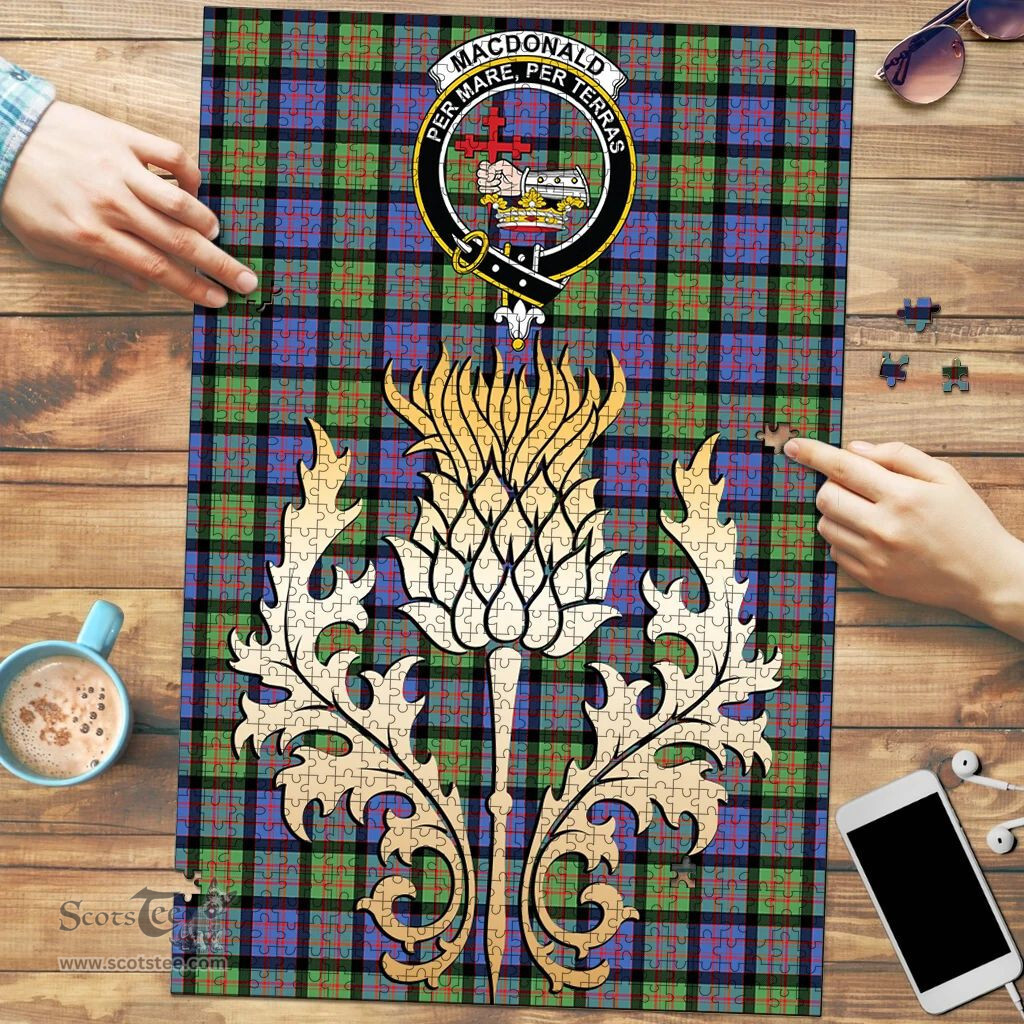Scottish MacDonald Ancient Clan Tartan Puzzle - Thistle Gold Style Scottish Plaid Tartan Plaid